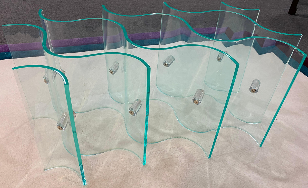 Mid-Century Modern Hollywood Regency Sculpted Lucite and Glass Coffee Table — detail 3
