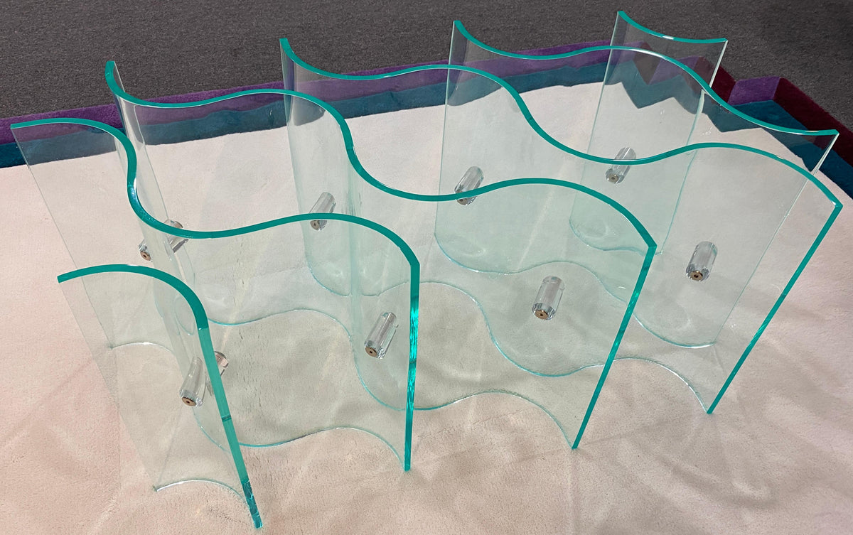 Mid-Century Modern Hollywood Regency Sculpted Lucite and Glass Coffee Table — detail 7