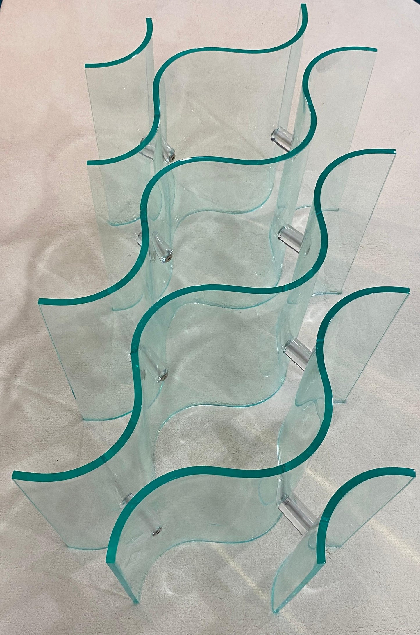 Mid-Century Modern Hollywood Regency Sculpted Lucite and Glass Coffee Table — detail 8
