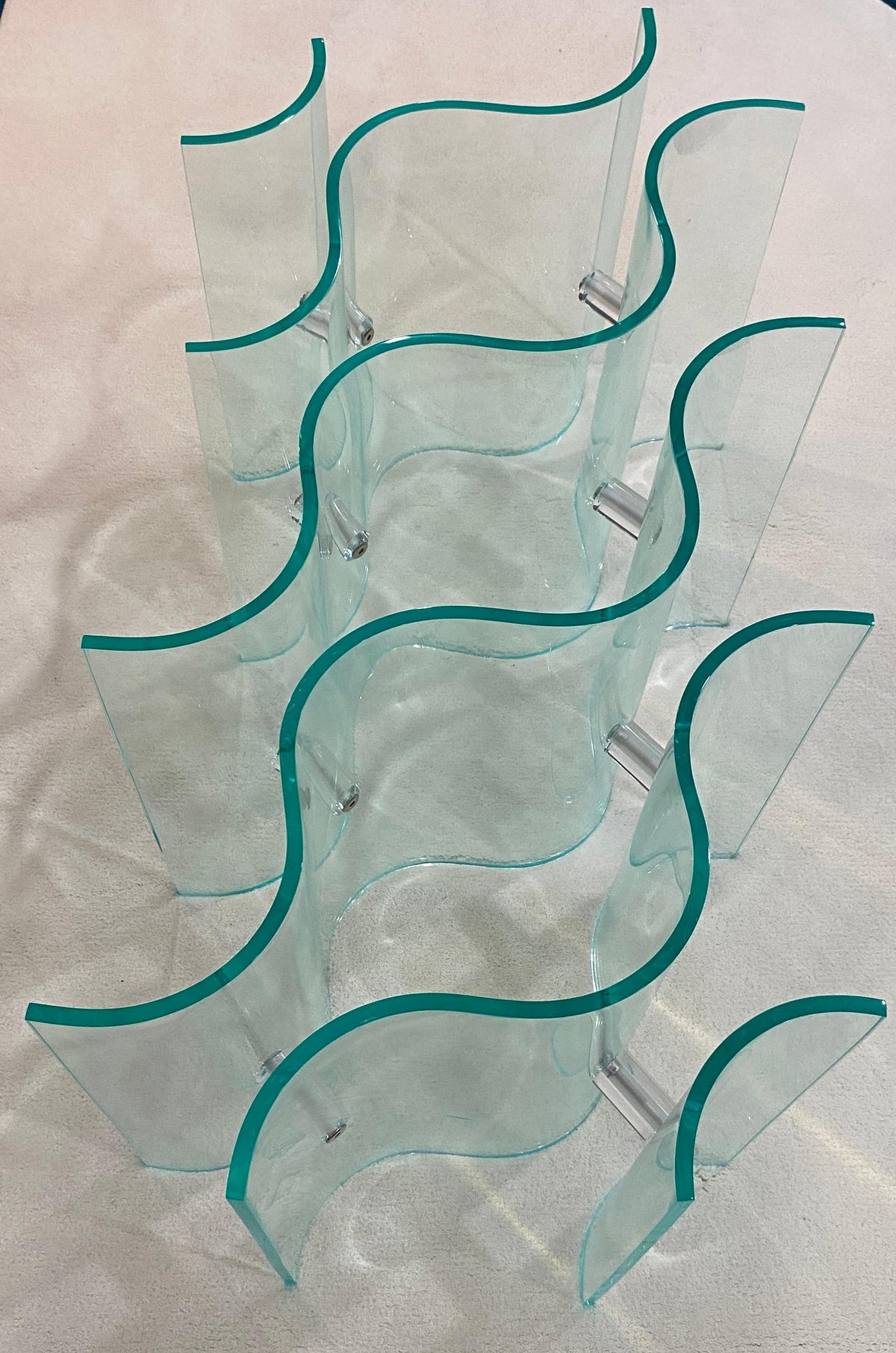 Mid-Century Modern Hollywood Regency Sculpted Lucite and Glass Coffee Table — detail 8