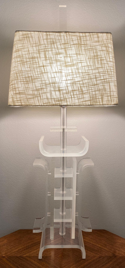 Charles Hollis Jones Lucite Table Lamp Japanese Inspired Design — detail 2