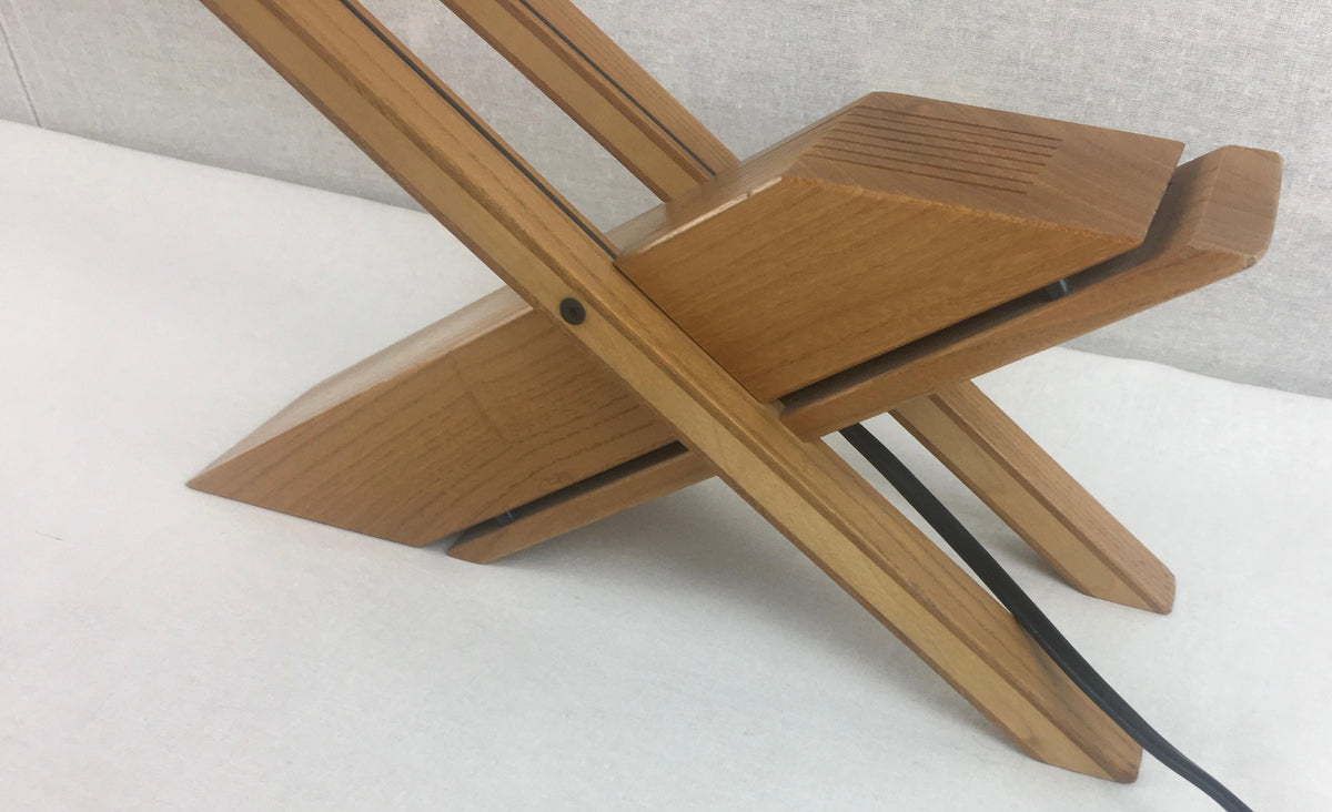 Contemporary Organic Modern Table Lamp Oakwood Base Signed — detail 10