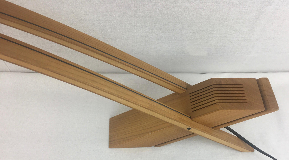 Contemporary Organic Modern Table Lamp Oakwood Base Signed — detail 5