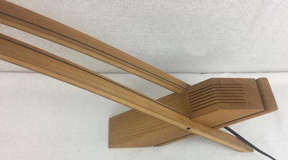 Contemporary Organic Modern Table Lamp Oakwood Base Signed — detail 5