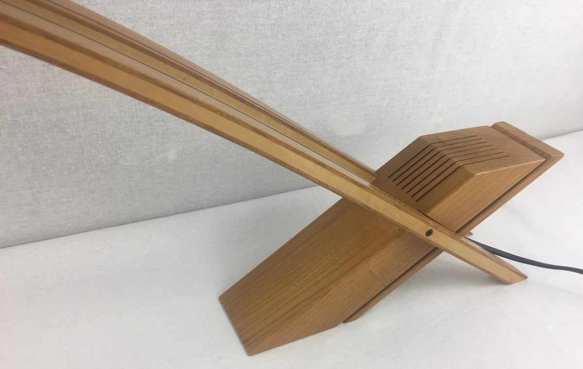 Contemporary Organic Modern Table Lamp Oakwood Base Signed — detail 9