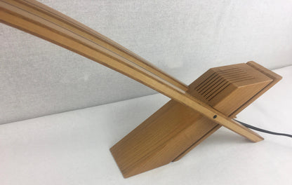 Contemporary Organic Modern Table Lamp Oakwood Base Signed — detail 9