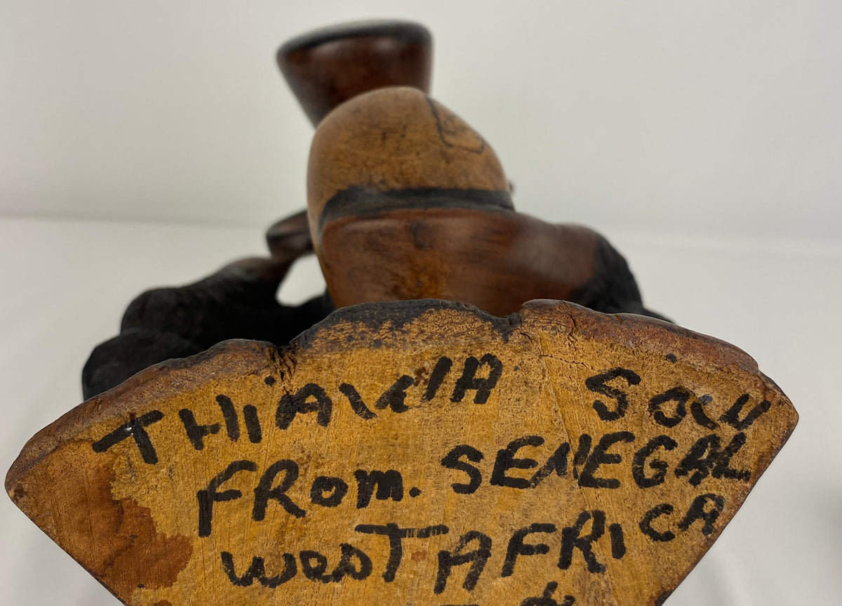 Hand-Carved Wooden African Monkey Sculpture — detail 8