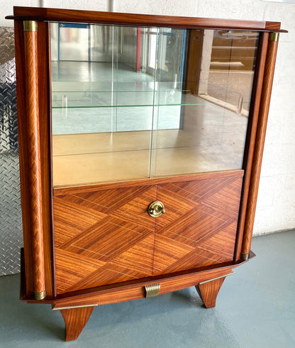 Modernist Dry Bar Cabinet attrib to Jules Leleu, French Art Deco Dry Bar Cabinet — detail 3