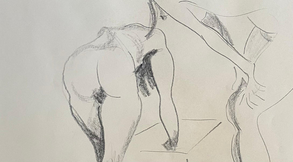 Nude Women Drawing in Silver Frame — detail 3