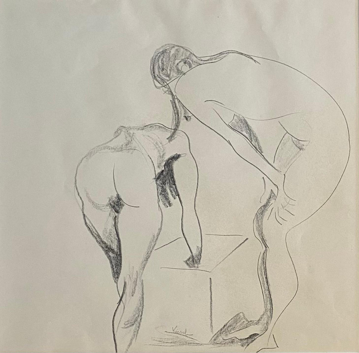Nude Women Drawing in Silver Frame — detail 5