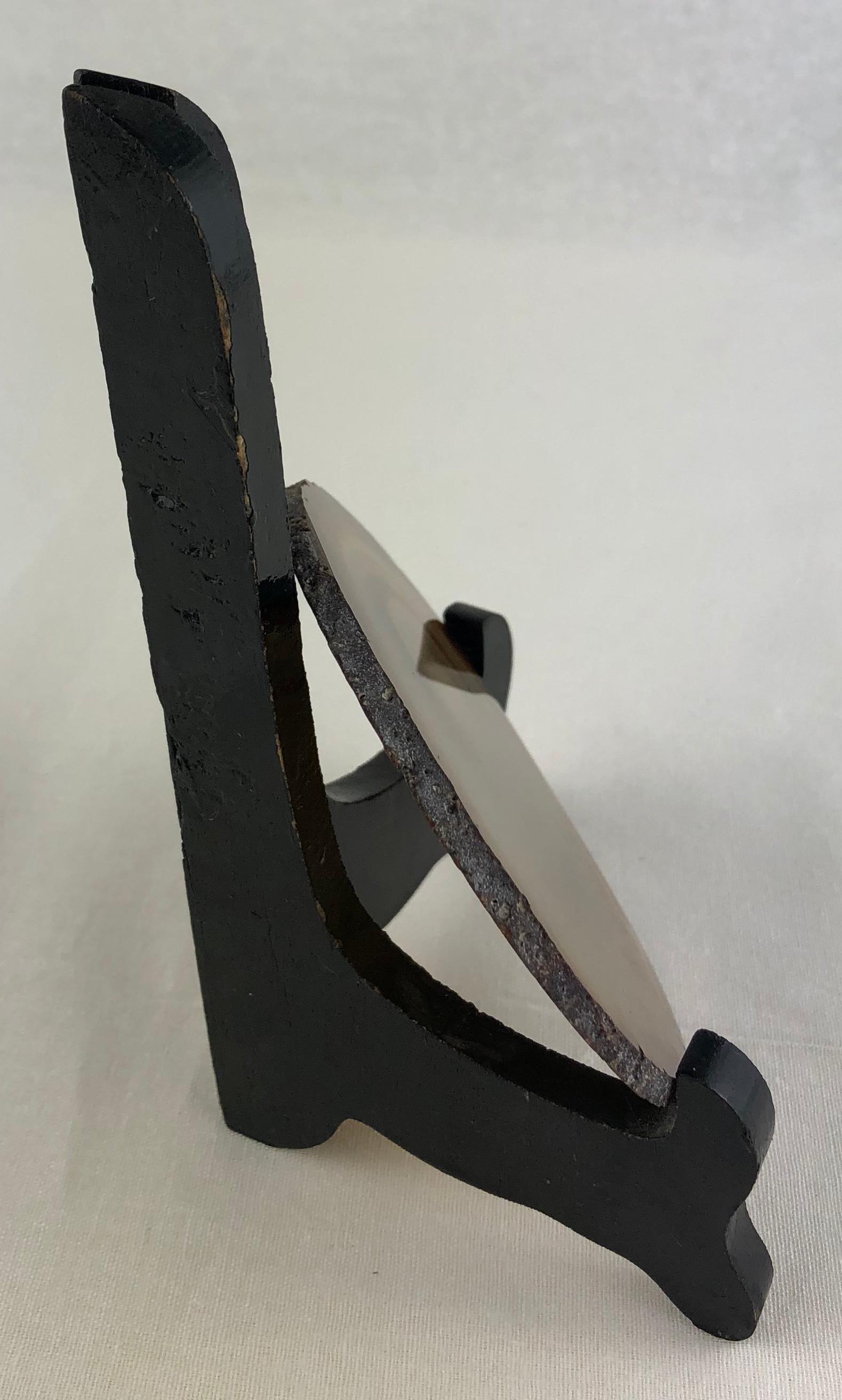Amber Colored Natural Stone with Wood Stand — detail 4