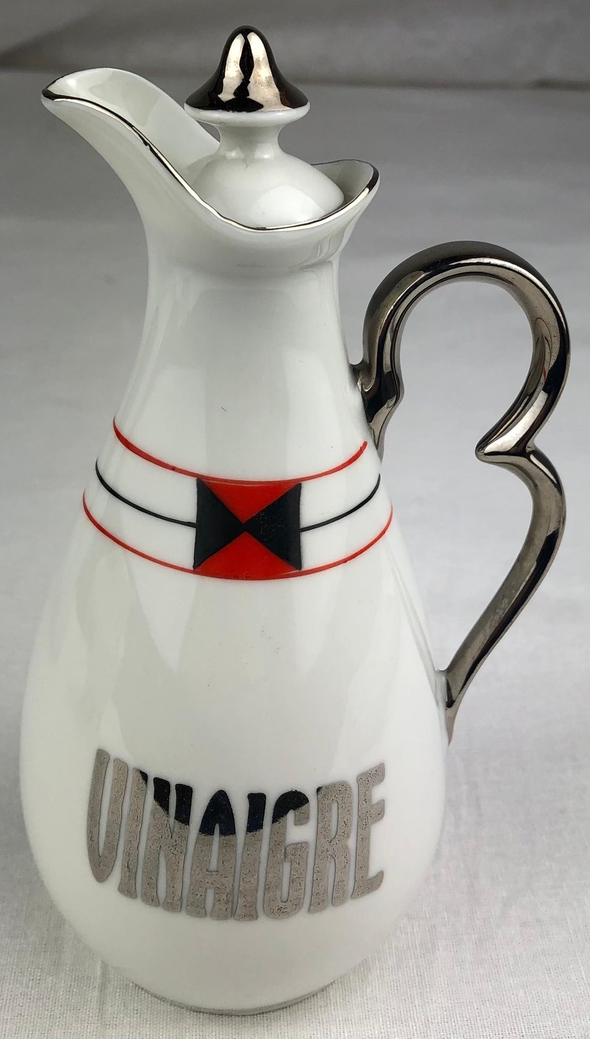 20th Century Oil Vinegar and Mustard Serving Set Mounted Porcelain — detail 4