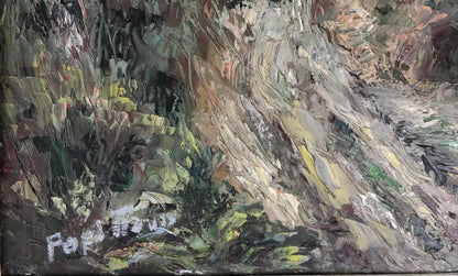 Original French Oil Painting of a Country Scene by Marcelle Papillaud — detail 4