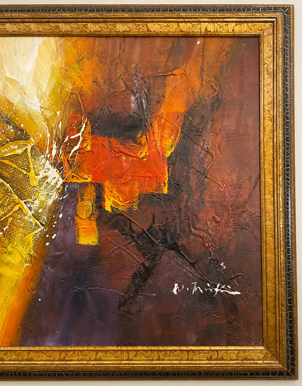 American Abstract Painting Hollywood Regency Style — detail 4