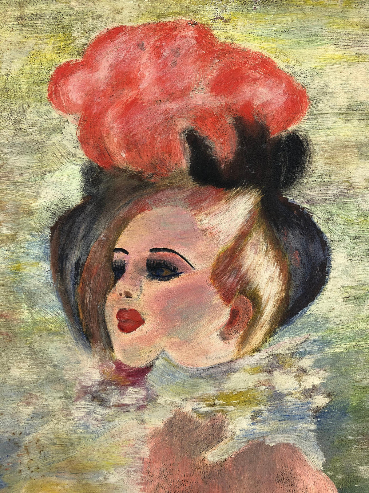 Original Moulin Rouge Henri de Toulouse-Lautrec Style Painting — detail 2