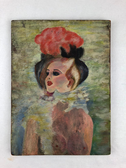 Original Moulin Rouge Henri de Toulouse-Lautrec Style Painting — detail 3