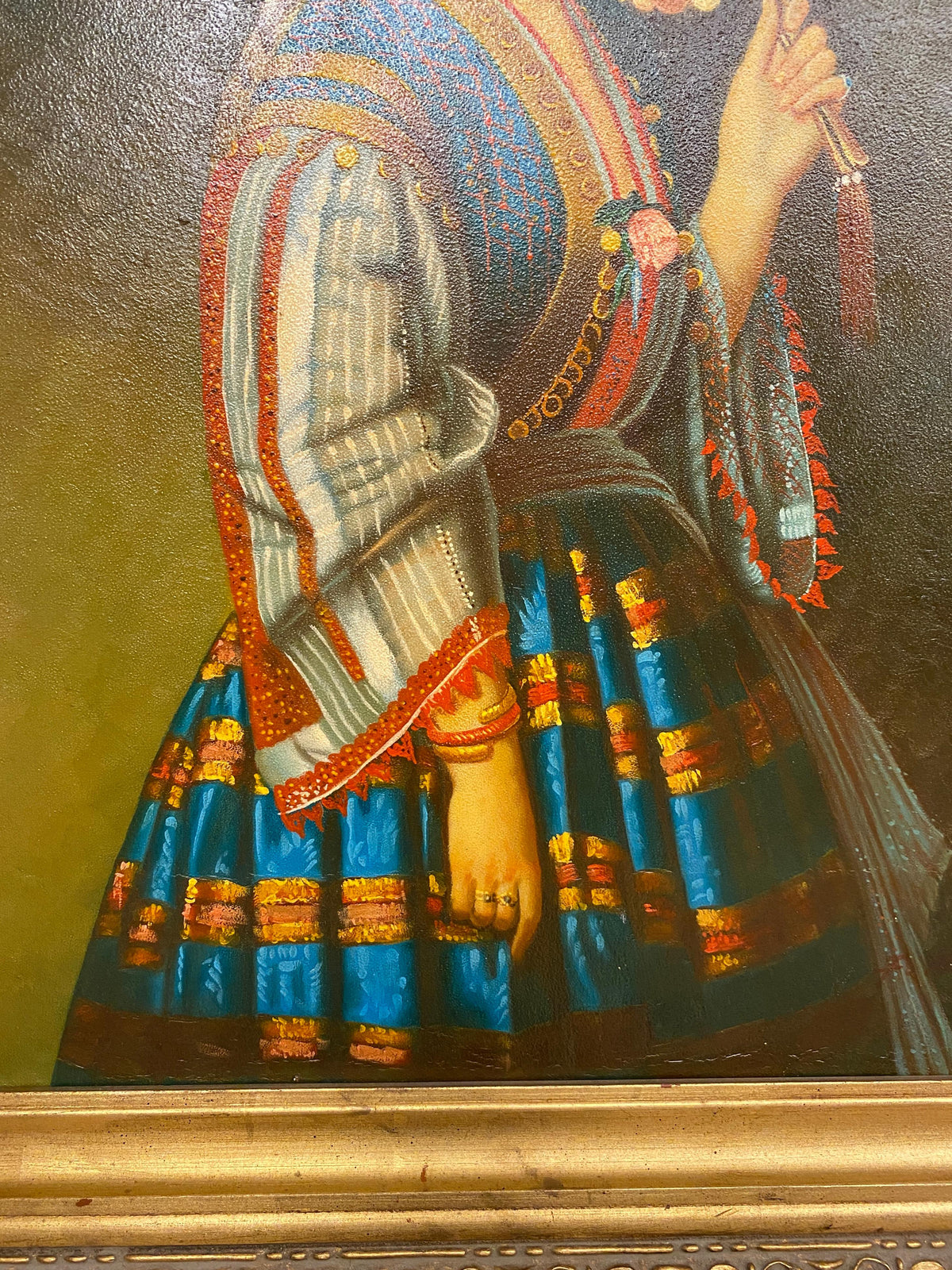 Oil Painting Portrait of a Lady Dressed in Ottoman Style Costume, Certified — detail 7