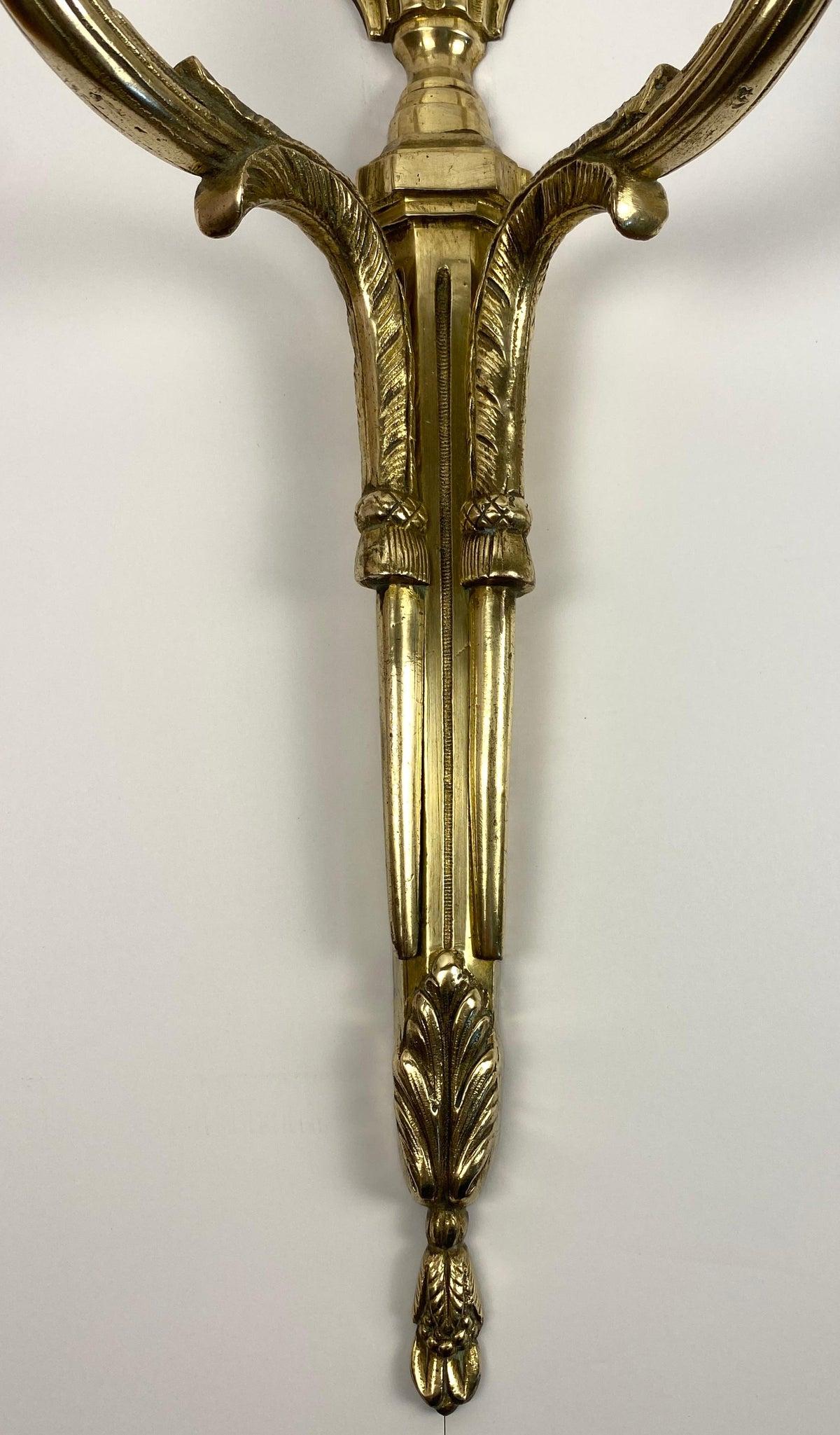 Large Pair of 19th Century French Louis XVI Style Bronze Two-Armed Wall Sconces — detail 9