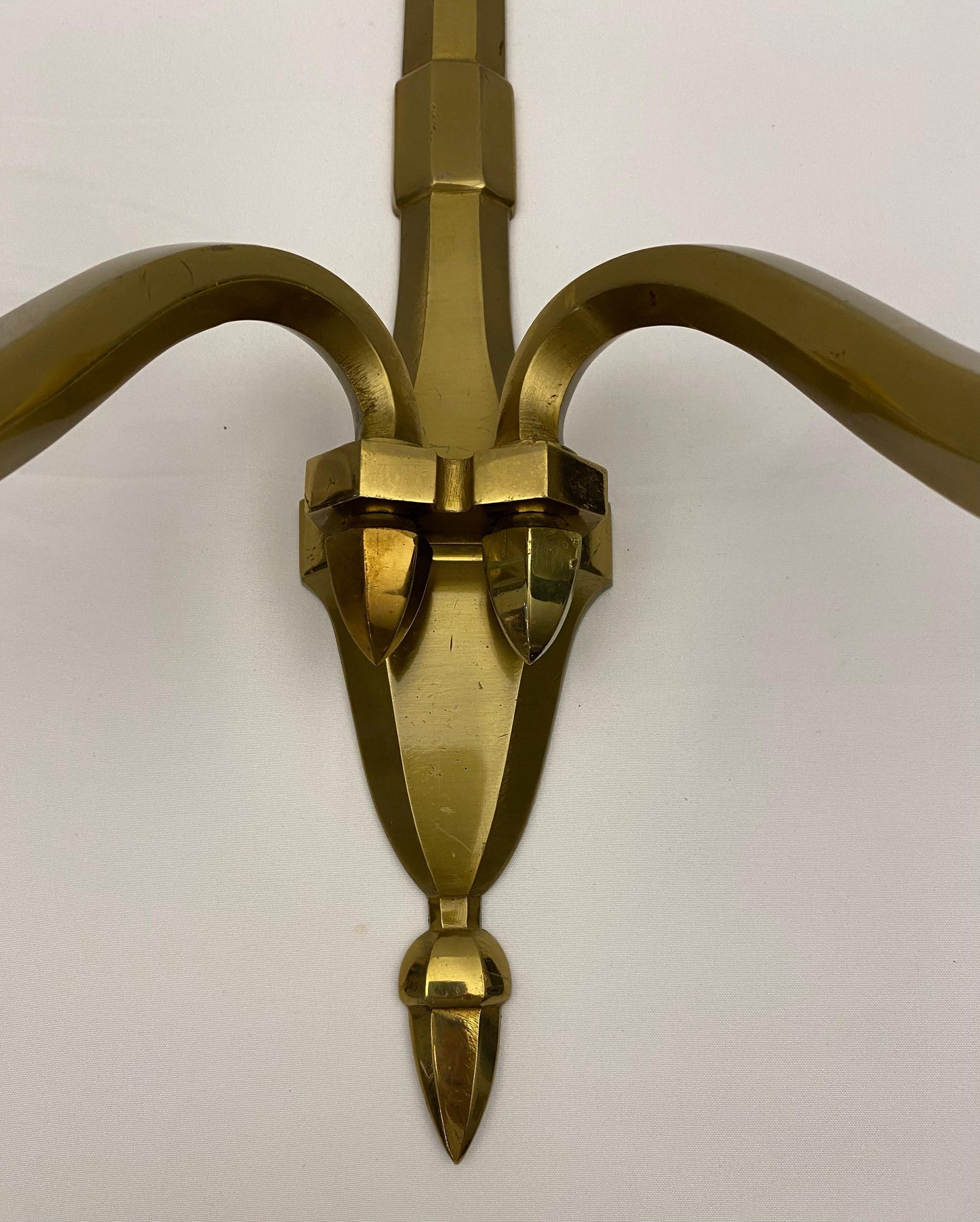 Pair of French Mid-Century Bronze Wall Sconces in the manner of Jean Perzel — detail 2