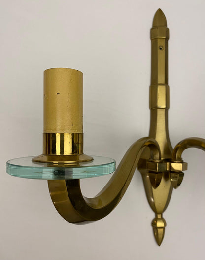 Pair of French Mid-Century Bronze Wall Sconces in the manner of Jean Perzel — detail 4
