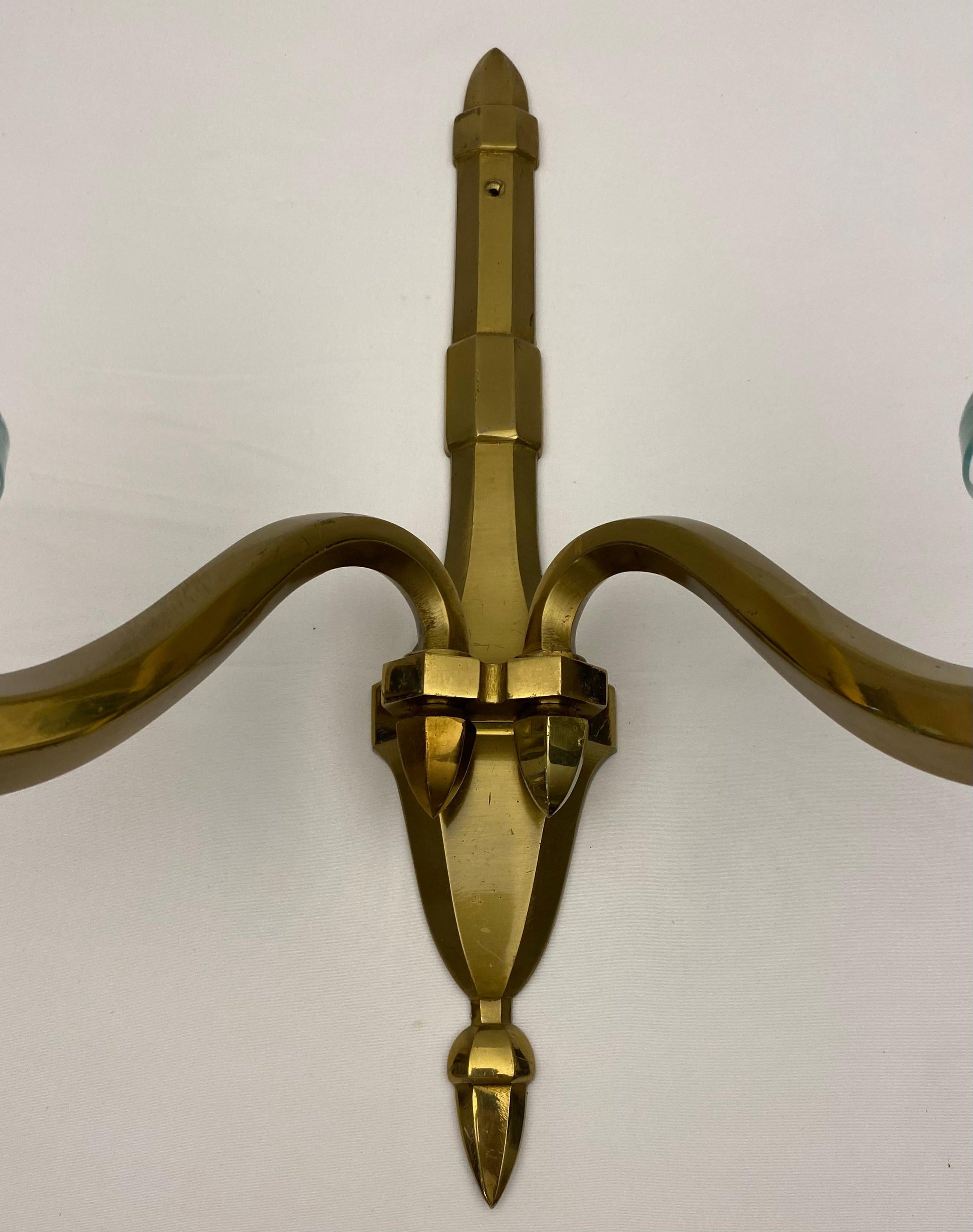 Pair of French Mid-Century Bronze Wall Sconces in the manner of Jean Perzel — detail 7