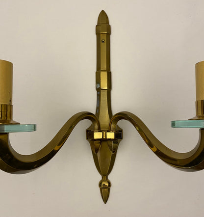 Pair of French Mid-Century Bronze Wall Sconces in the manner of Jean Perzel — detail 9