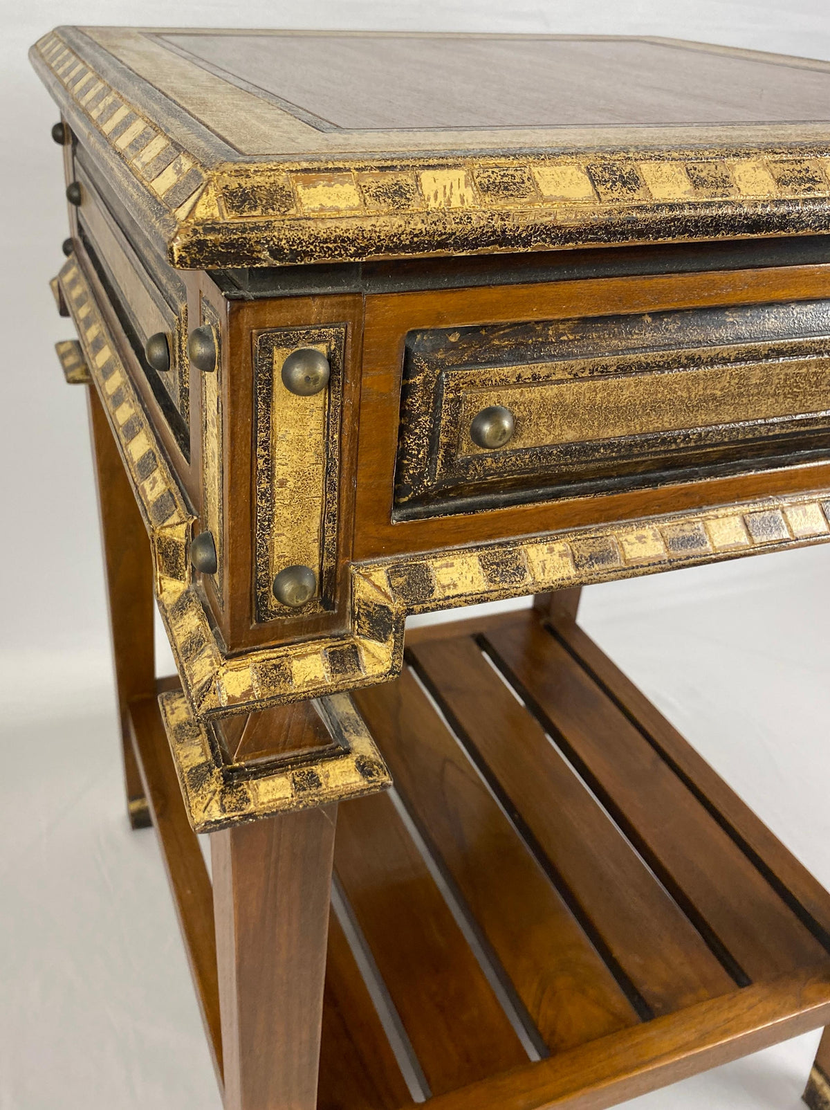 Pair of Teak End Tables, Danish Style Pair of Mid Century Nightstands — detail 7