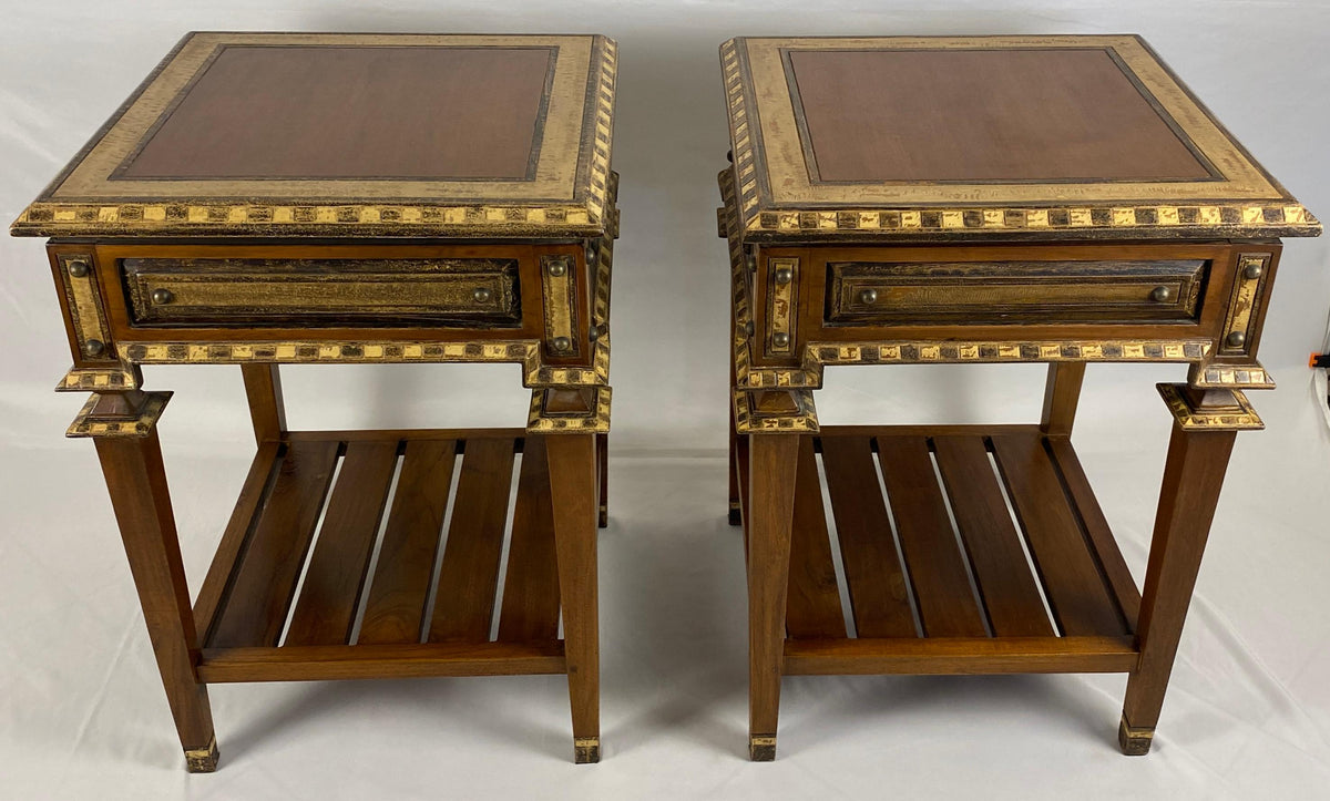 Pair of Teak End Tables, Danish Style Pair of Mid Century Nightstands — detail 10
