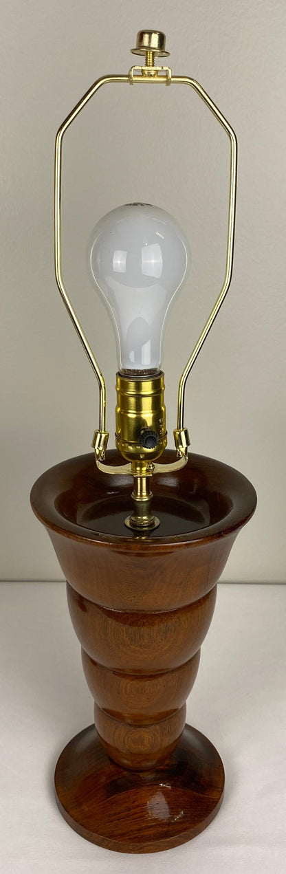 Pair of French Art Deco Table Lamps Solid Rosewood — detail 5