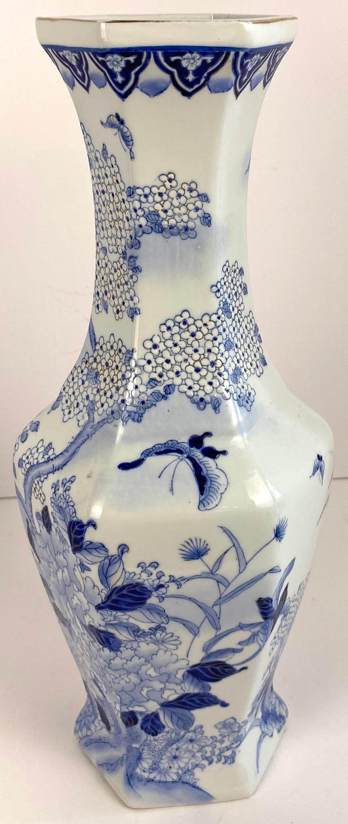 Chinese Blue and White Porcelain Jingdezhen Landscape Vases — detail 2