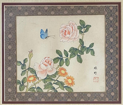 Pair of Antique Framed Chinese Silk and Bird Paintings — detail 6