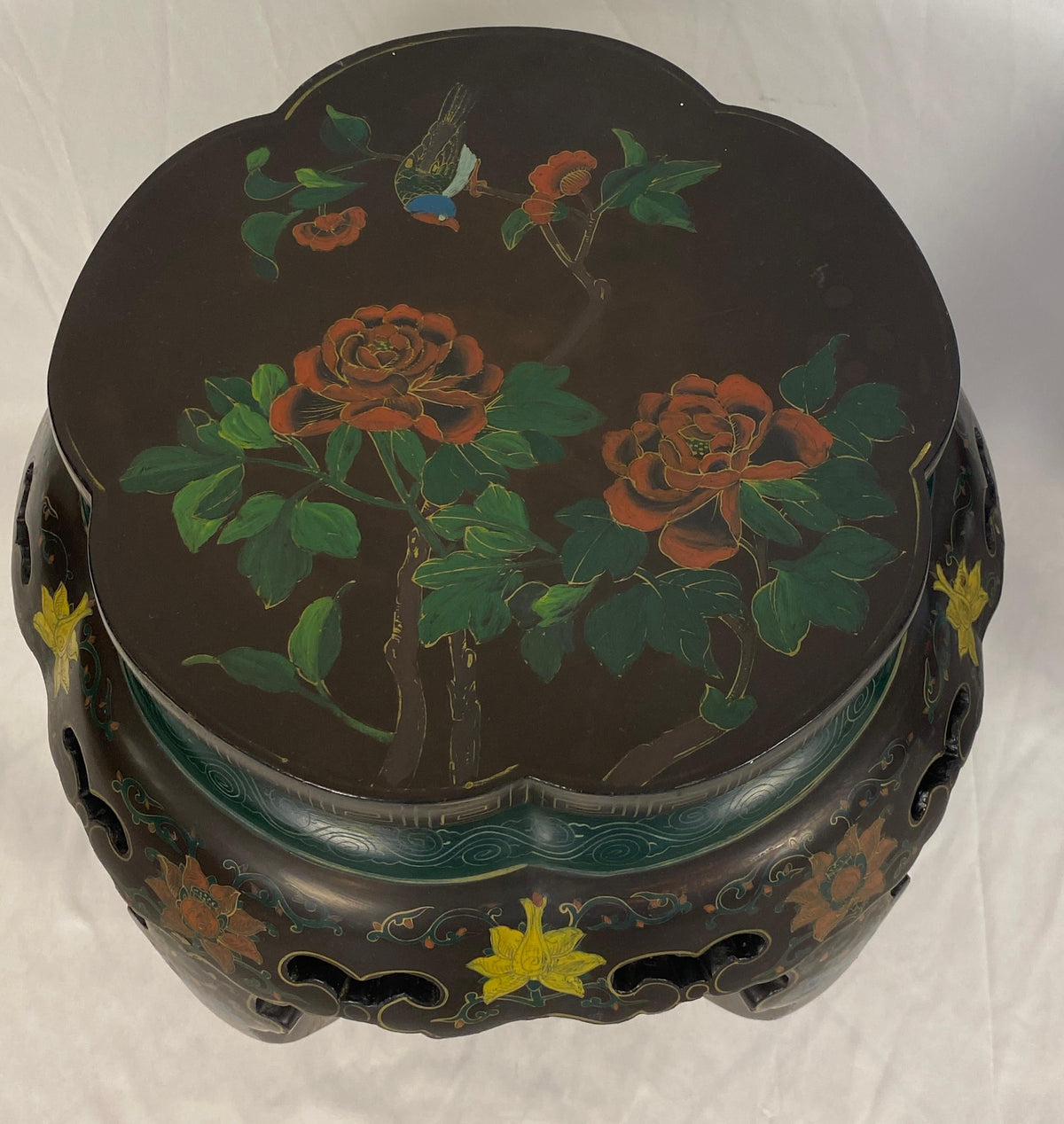 Pair of Chinese Hand Carved and Hand Painted Side Tables — detail 8