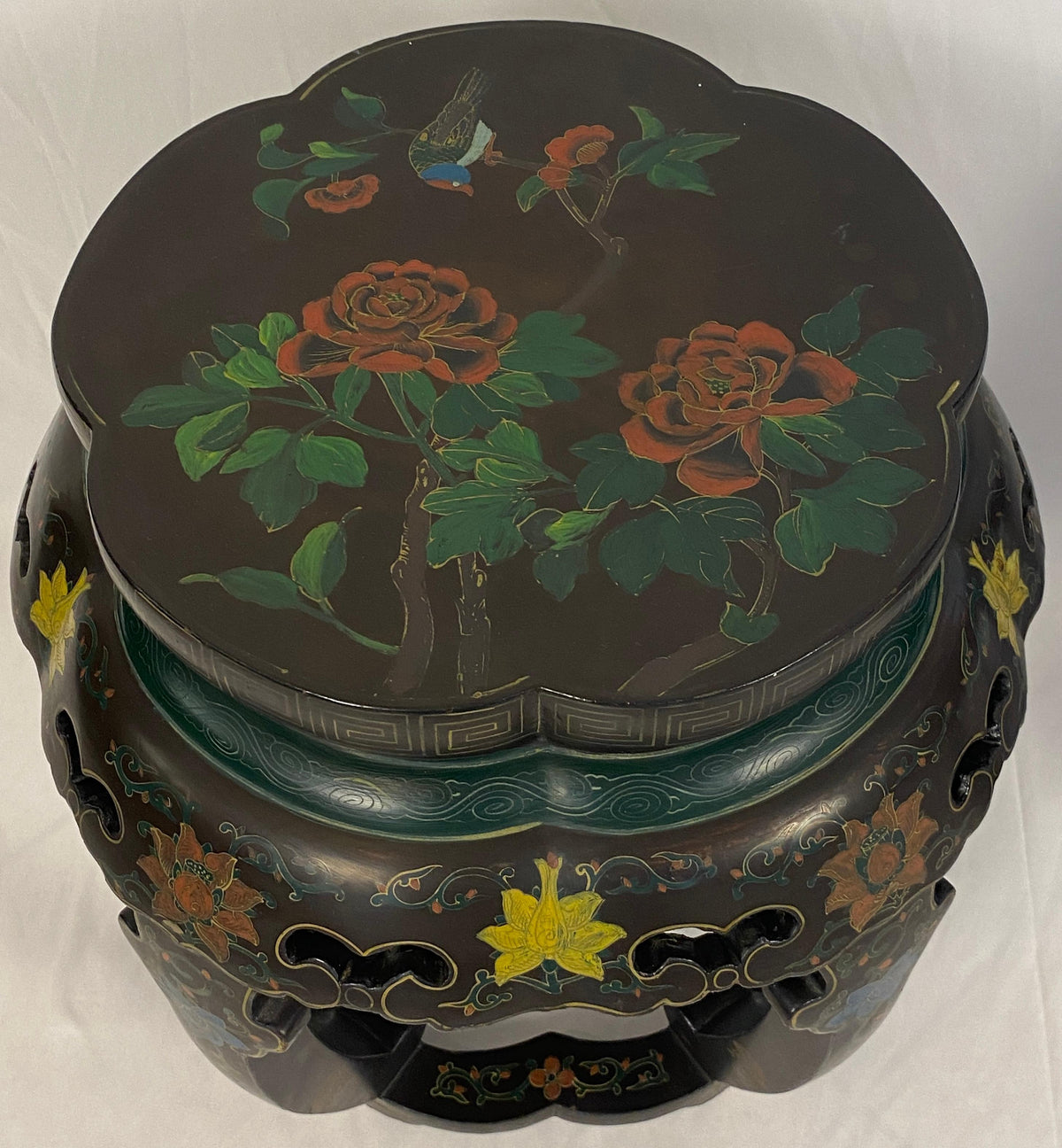 Pair of Chinese Hand Carved and Hand Painted Side Tables — detail 5