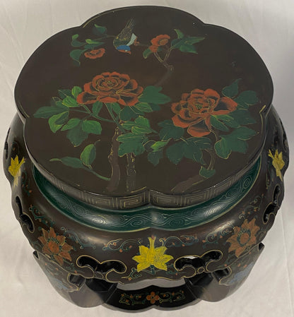 Pair of Chinese Hand Carved and Hand Painted Side Tables — detail 5
