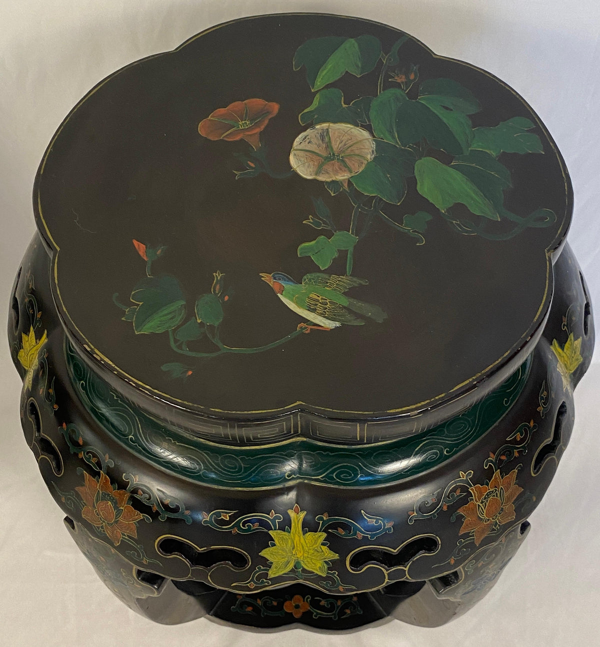 Pair of Chinese Hand Carved and Hand Painted Side Tables — detail 6