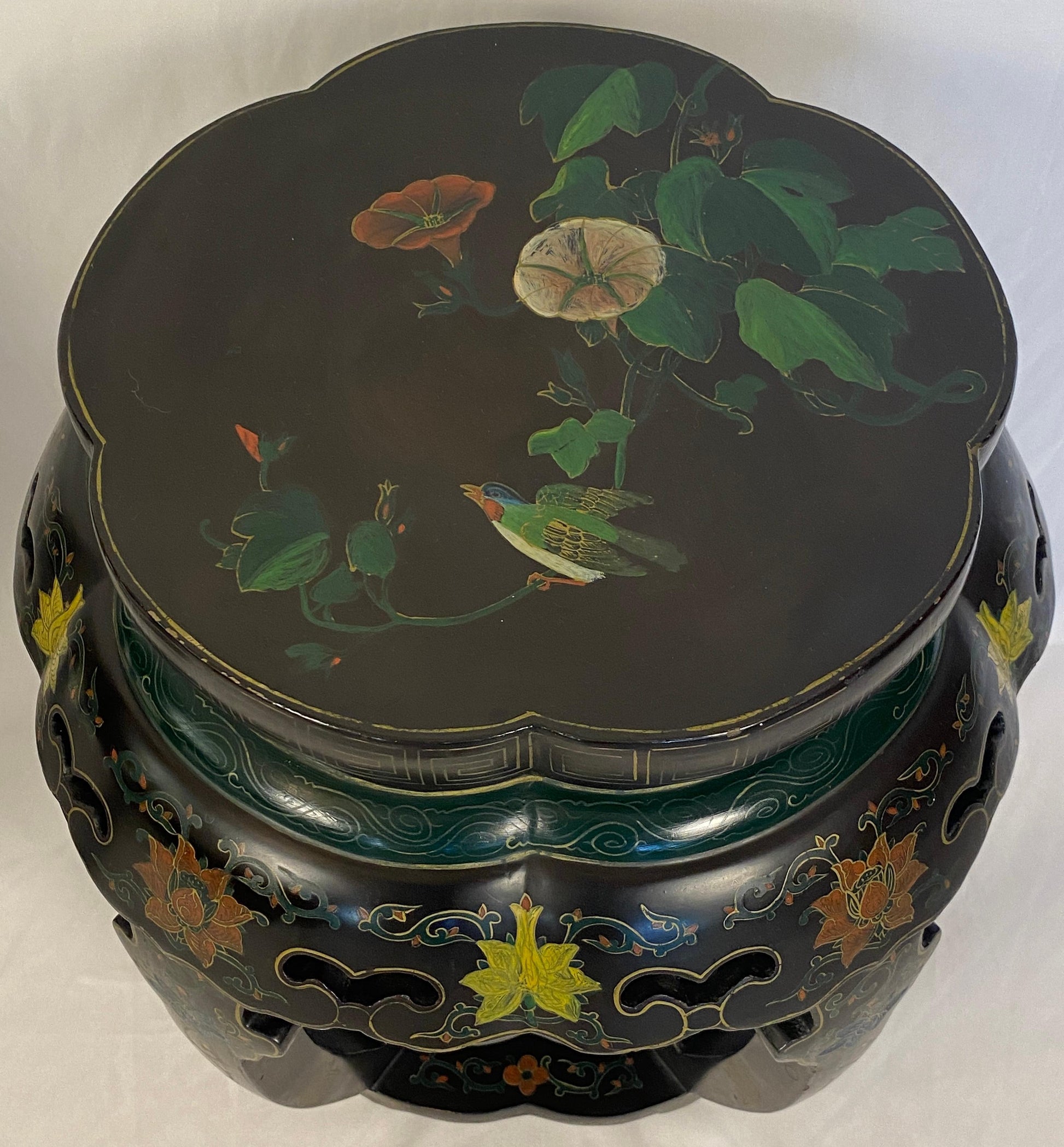 Pair of Chinese Hand Carved and Hand Painted Side Tables — detail 6