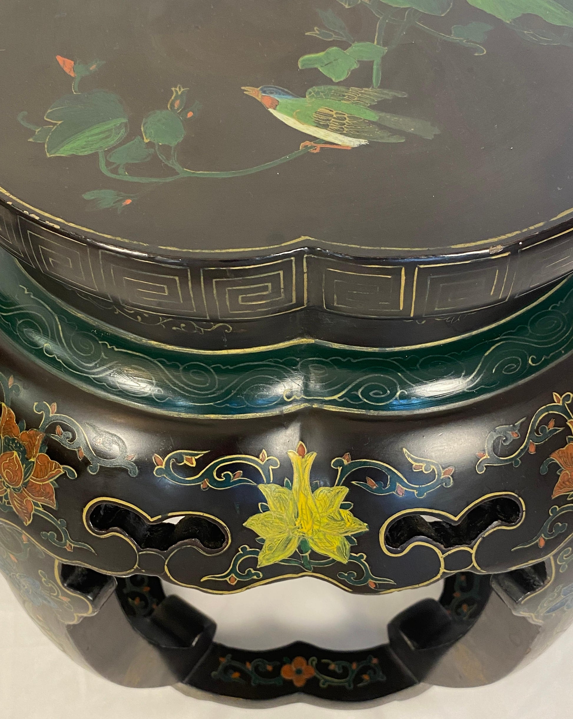 Pair of Chinese Hand Carved and Hand Painted Side Tables — detail 4