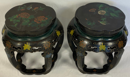 Pair of Chinese Hand Carved and Hand Painted Side Tables — detail 7