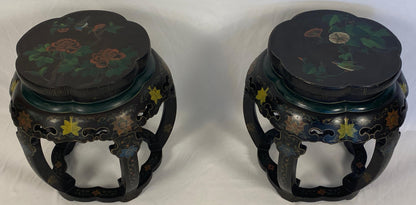 Pair of Chinese Hand Carved and Hand Painted Side Tables — detail 10