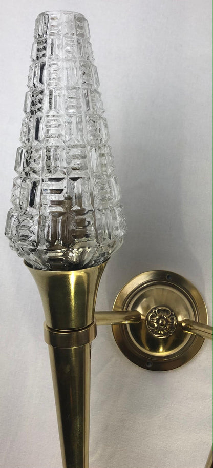 Pair of French Brass Two-Armed Wall Sconces — detail 7