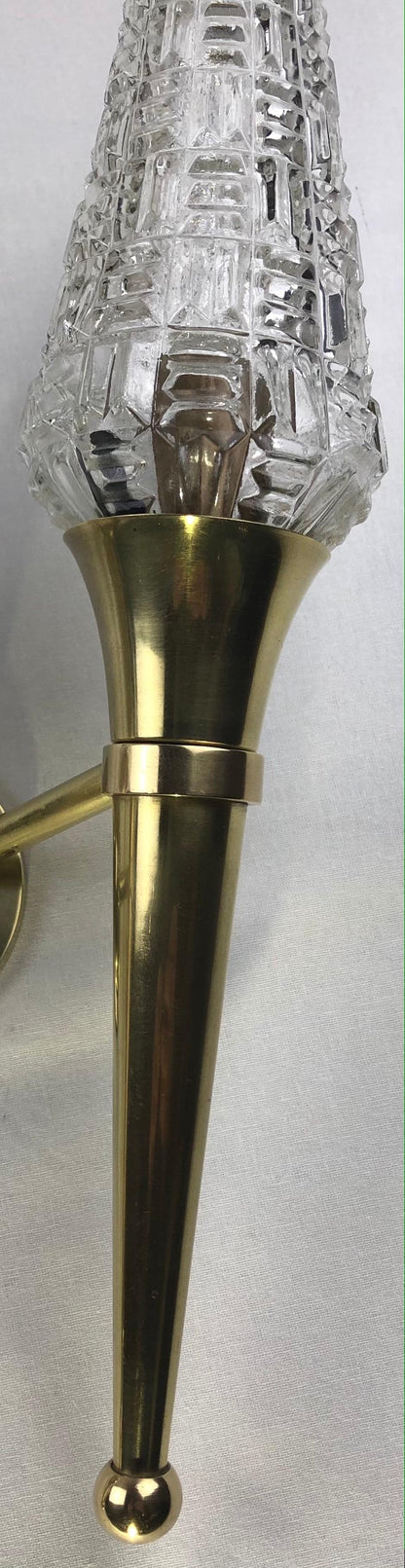 Pair of French Brass Two-Armed Wall Sconces — detail 5