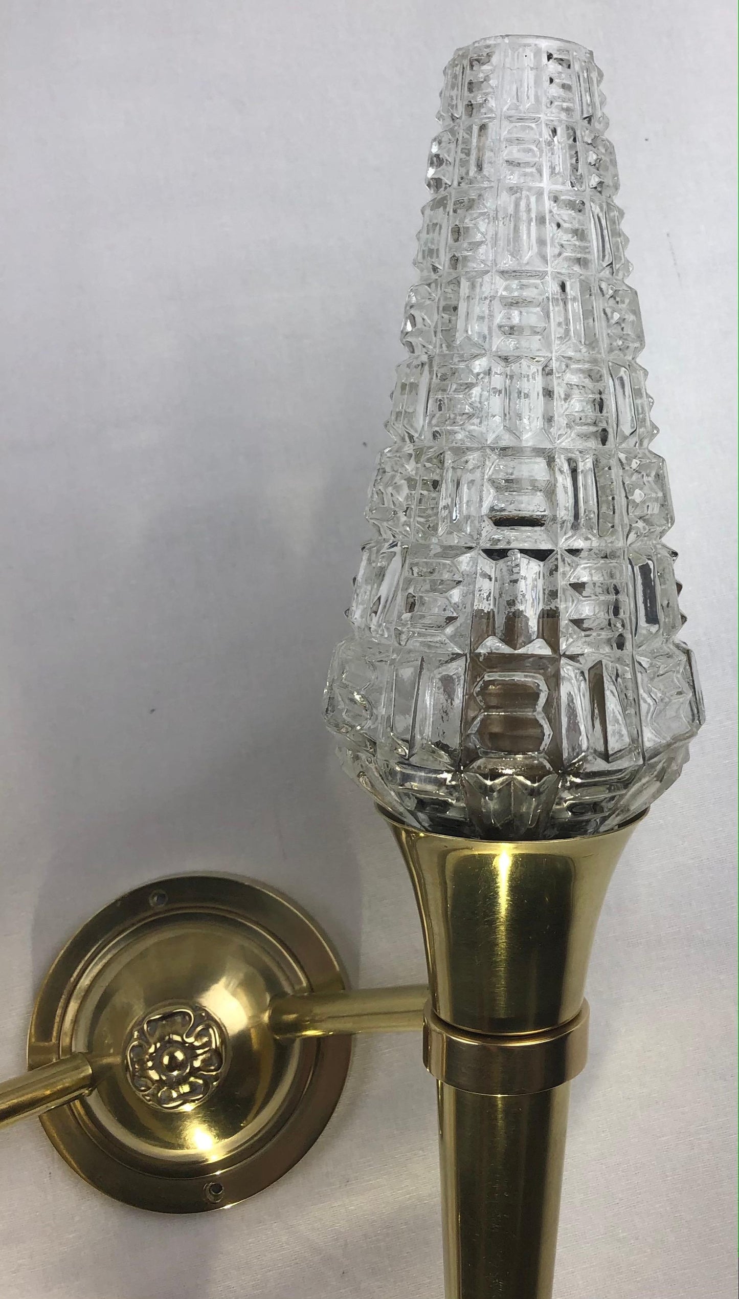Pair of French Brass Two-Armed Wall Sconces — detail 8
