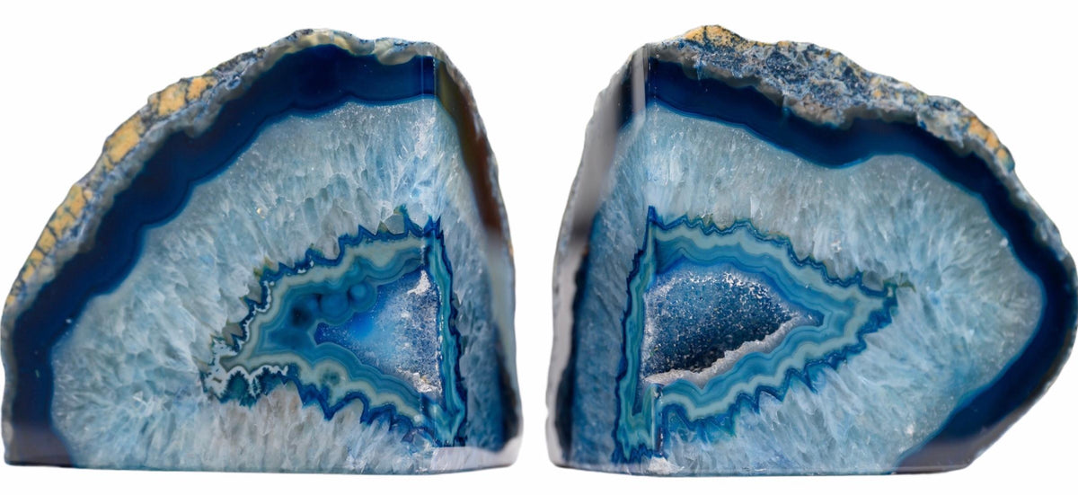 Pair of Blue Geode Bookends — detail 8