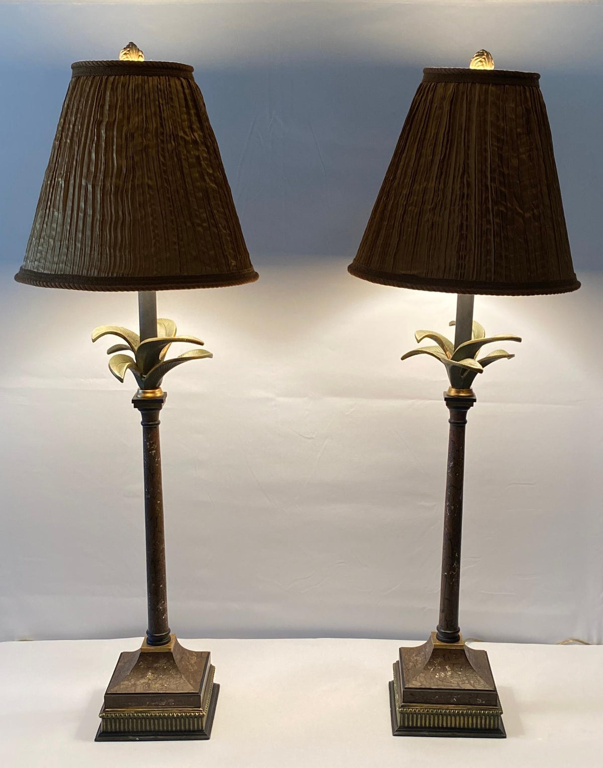 Pair of Mid-20th Century Palm Tree Table Lamps — detail 3