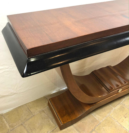 Two French Art Deco Console Tables Nickeled Trim attrib. Alfred Porteneuve — detail 10