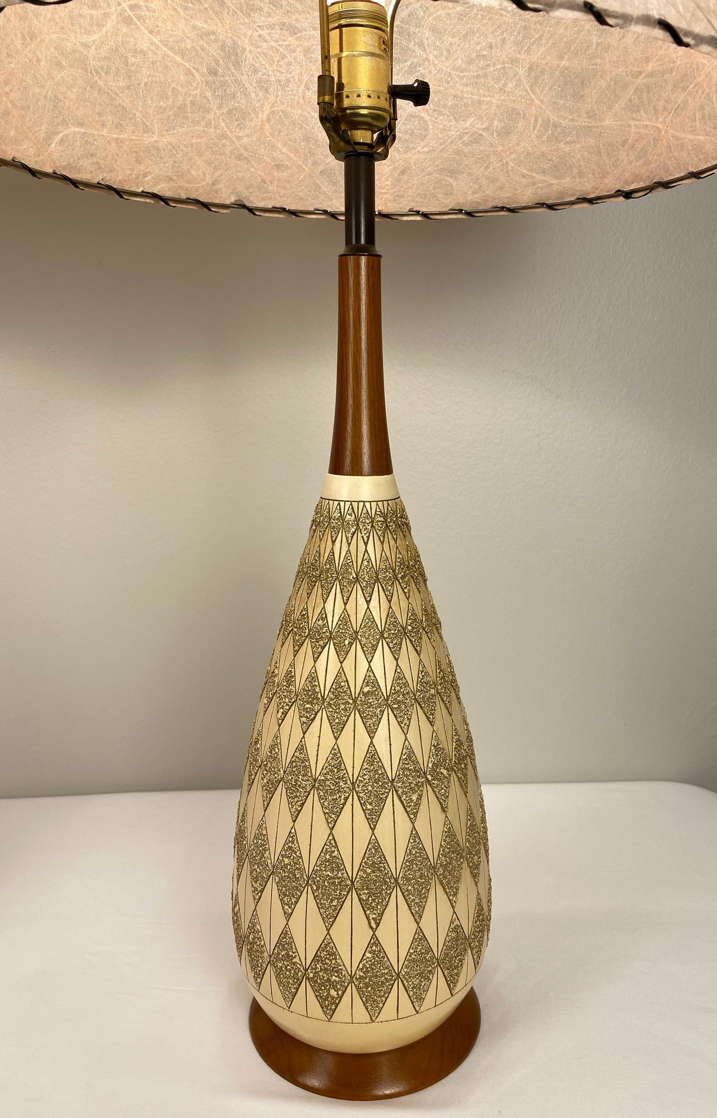 Pair of Beige Mid-Century Table Lamps by Quartite Creative Corp. — detail 5