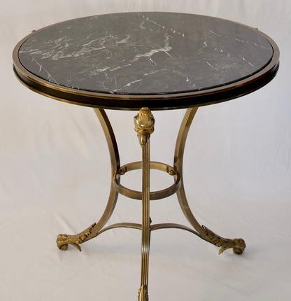 Pair of End Tables by Alberto Orlandi, Pair of Gueridon Tables with Marble Tops — detail 5