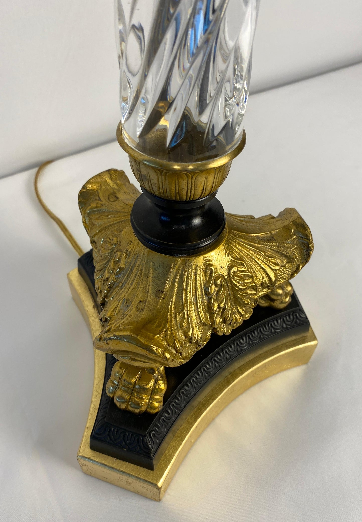 Pair of French Crystal Lamps with Bronze Mounts — detail 17