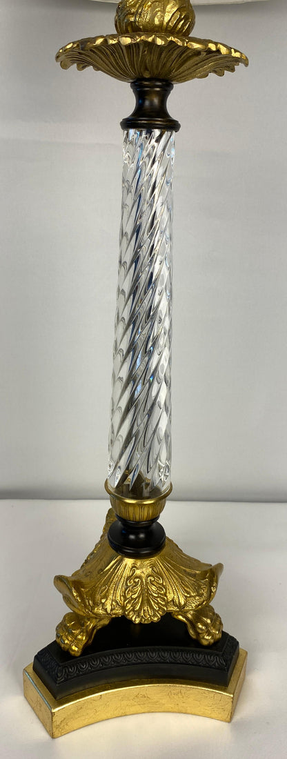 Pair of French Crystal Lamps with Bronze Mounts — detail 19