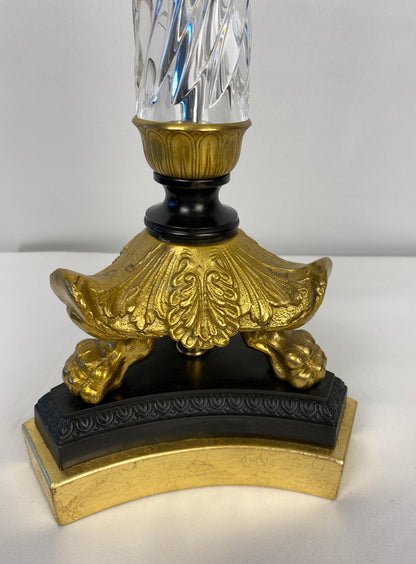 Pair of French Crystal Lamps with Bronze Mounts — detail 4